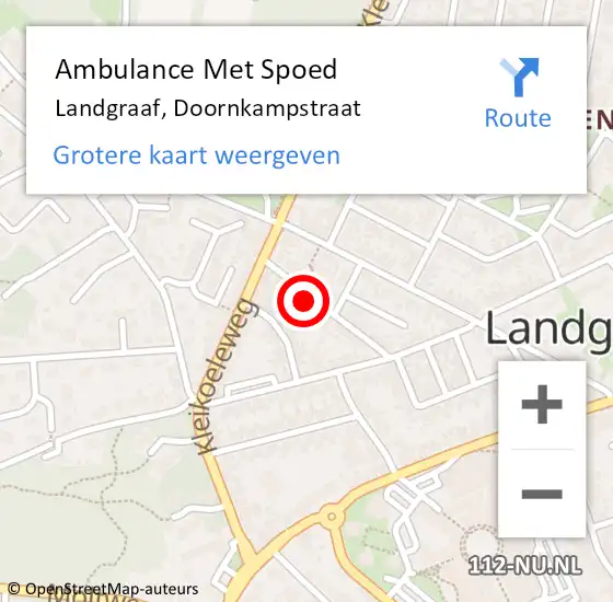 Locatie op kaart van de 112 melding: Ambulance Met Spoed Naar Landgraaf, Doornkampstraat op 28 juli 2014 17:12