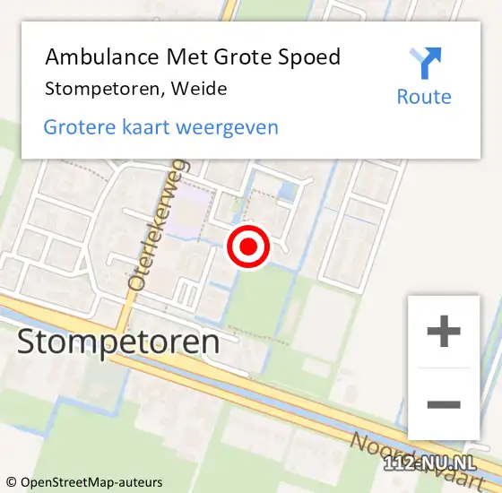 Locatie op kaart van de 112 melding: Ambulance Met Grote Spoed Naar Stompetoren, Weide op 7 september 2022 13:32