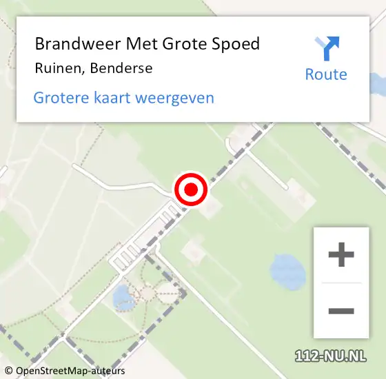 Locatie op kaart van de 112 melding: Brandweer Met Grote Spoed Naar Ruinen, Benderse op 7 september 2022 13:51