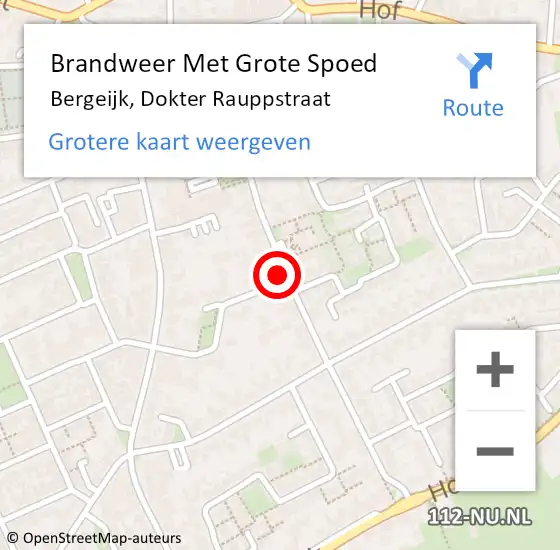 Locatie op kaart van de 112 melding: Brandweer Met Grote Spoed Naar Bergeijk, Dokter Rauppstraat op 7 september 2022 13:55