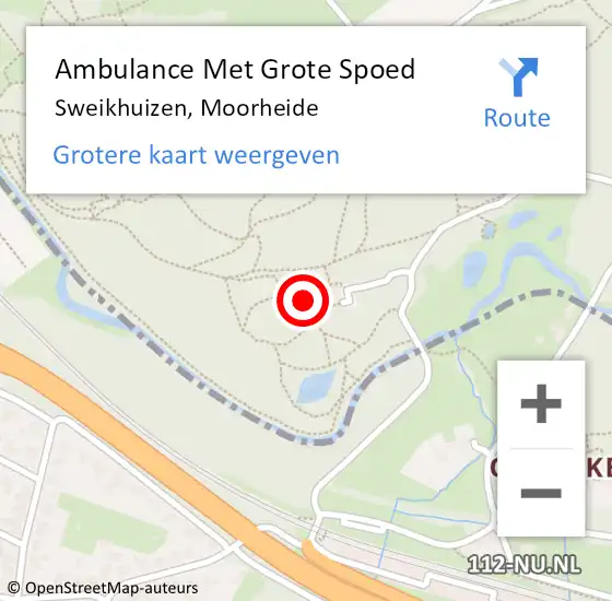 Locatie op kaart van de 112 melding: Ambulance Met Grote Spoed Naar Sweikhuizen, Moorheide op 28 juli 2014 17:14