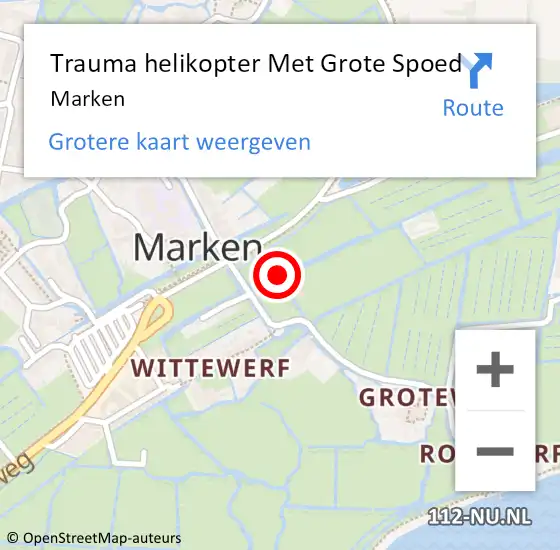 Locatie op kaart van de 112 melding: Trauma helikopter Met Grote Spoed Naar Marken op 7 september 2022 14:32