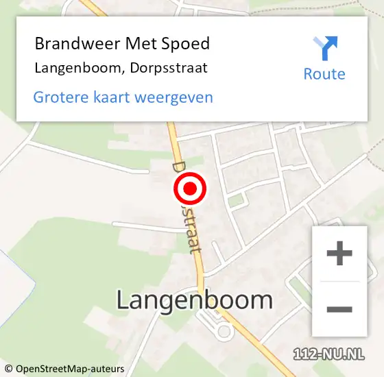 Locatie op kaart van de 112 melding: Brandweer Met Spoed Naar Langenboom, Dorpsstraat op 7 september 2022 14:39