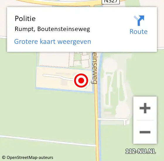 Locatie op kaart van de 112 melding: Politie Rumpt, Boutensteinseweg op 7 september 2022 14:43