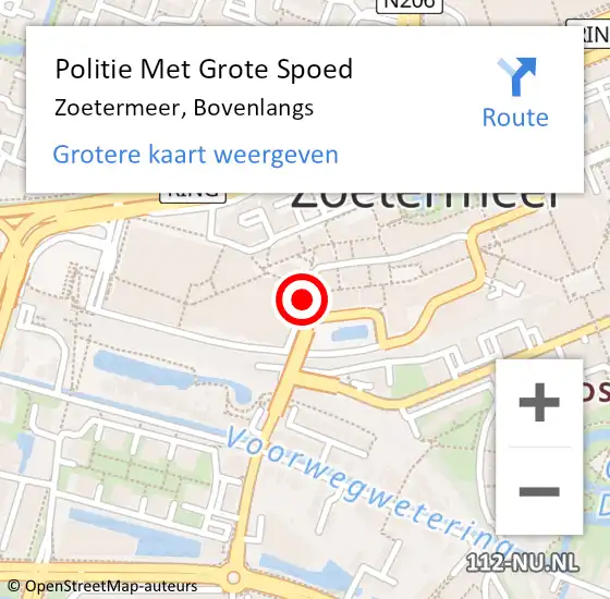 Locatie op kaart van de 112 melding: Politie Met Grote Spoed Naar Zoetermeer, Bovenlangs op 7 september 2022 15:22