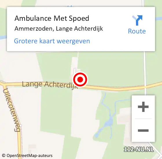 Locatie op kaart van de 112 melding: Ambulance Met Spoed Naar Ammerzoden, Lange Achterdijk op 7 september 2022 15:35