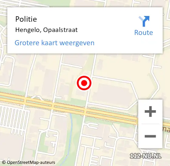 Locatie op kaart van de 112 melding: Politie Hengelo, Opaalstraat op 7 september 2022 16:10