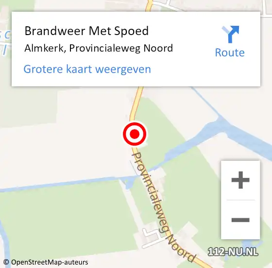 Locatie op kaart van de 112 melding: Brandweer Met Spoed Naar Almkerk, Provincialeweg Noord op 28 juli 2014 17:23