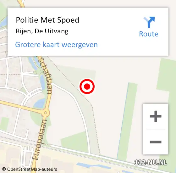 Locatie op kaart van de 112 melding: Politie Met Spoed Naar Rijen, De Uitvang op 7 september 2022 16:28