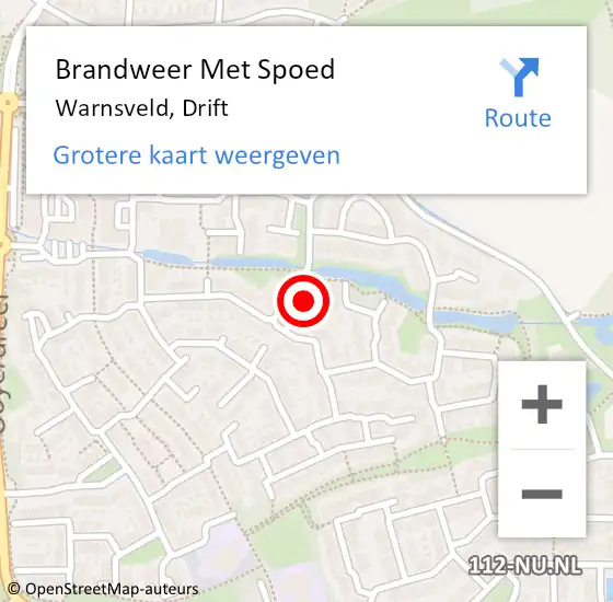 Locatie op kaart van de 112 melding: Brandweer Met Spoed Naar Warnsveld, Drift op 7 september 2022 16:59