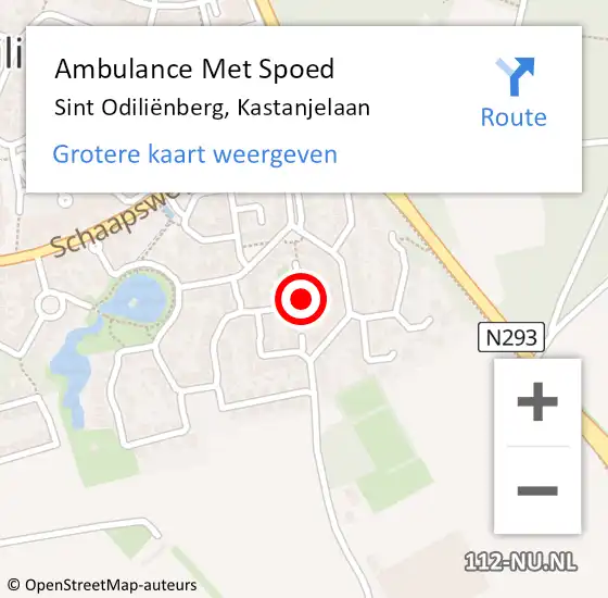 Locatie op kaart van de 112 melding: Ambulance Met Spoed Naar Sint Odiliënberg, Kastanjelaan op 7 september 2022 17:07