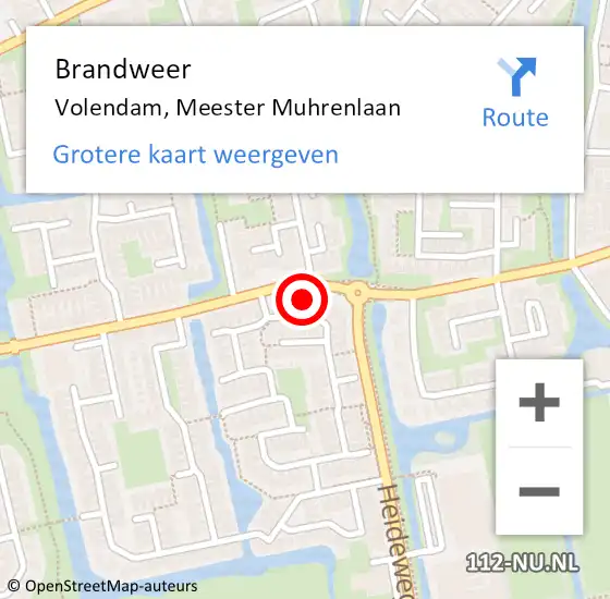 Locatie op kaart van de 112 melding: Brandweer Volendam, Meester Muhrenlaan op 28 juli 2014 17:27