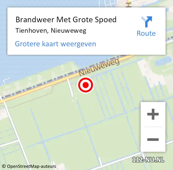 Locatie op kaart van de 112 melding: Brandweer Met Grote Spoed Naar Tienhoven, Nieuweweg op 7 september 2022 17:54