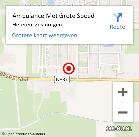 Locatie op kaart van de 112 melding: Ambulance Met Grote Spoed Naar Heteren, Zesmorgen op 7 september 2022 18:15