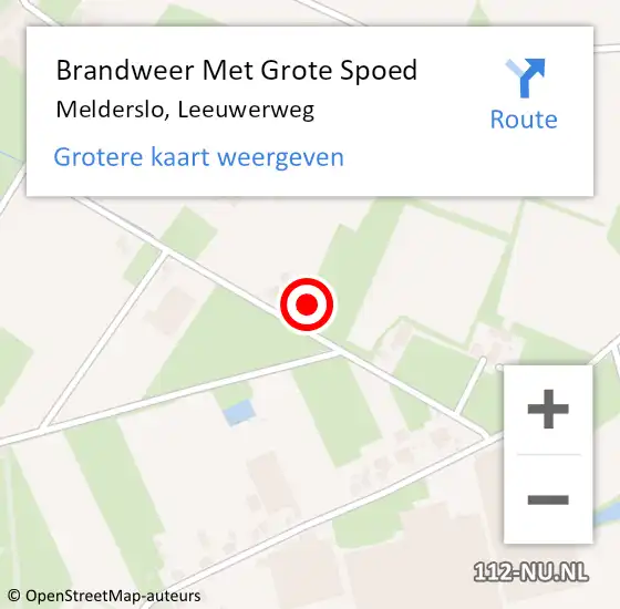 Locatie op kaart van de 112 melding: Brandweer Met Grote Spoed Naar Melderslo, Leeuwerweg op 7 september 2022 20:06