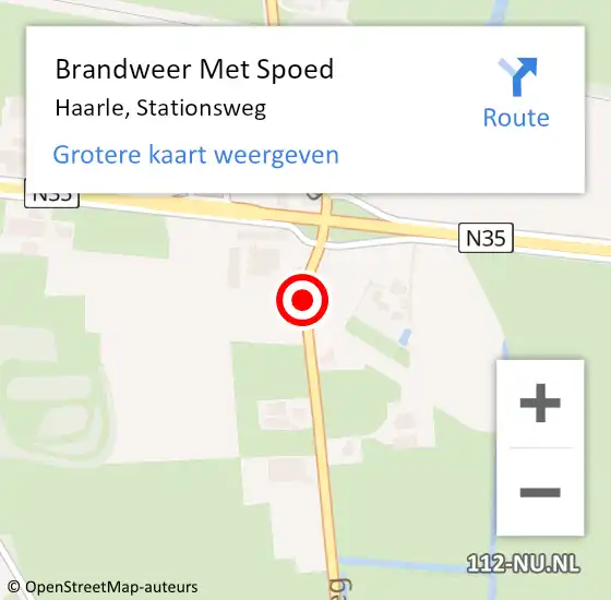 Locatie op kaart van de 112 melding: Brandweer Met Spoed Naar Haarle, Stationsweg op 28 juli 2014 17:42