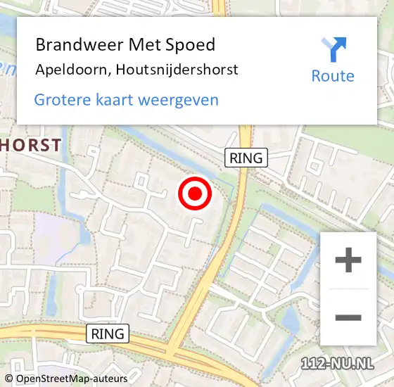 Locatie op kaart van de 112 melding: Brandweer Met Spoed Naar Apeldoorn, Houtsnijdershorst op 7 september 2022 20:55