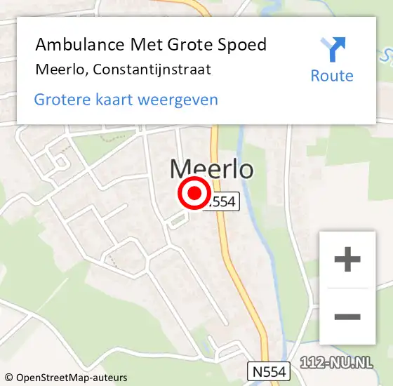 Locatie op kaart van de 112 melding: Ambulance Met Grote Spoed Naar Meerlo, Constantijnstraat op 28 juli 2014 17:46