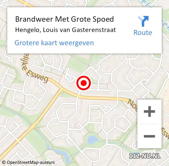 Locatie op kaart van de 112 melding: Brandweer Met Grote Spoed Naar Hengelo, Louis van Gasterenstraat op 7 september 2022 21:28