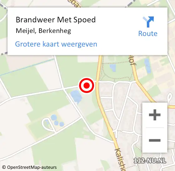 Locatie op kaart van de 112 melding: Brandweer Met Spoed Naar Meijel, Berkenheg op 7 september 2022 21:38