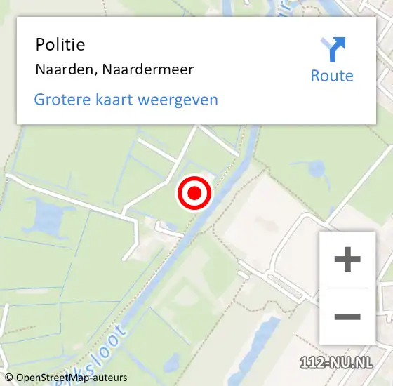 Locatie op kaart van de 112 melding: Politie Naarden, Naardermeer op 7 september 2022 21:41