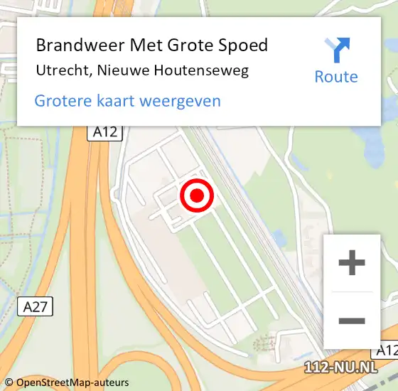 Locatie op kaart van de 112 melding: Brandweer Met Grote Spoed Naar Utrecht, Nieuwe Houtenseweg op 7 september 2022 22:20