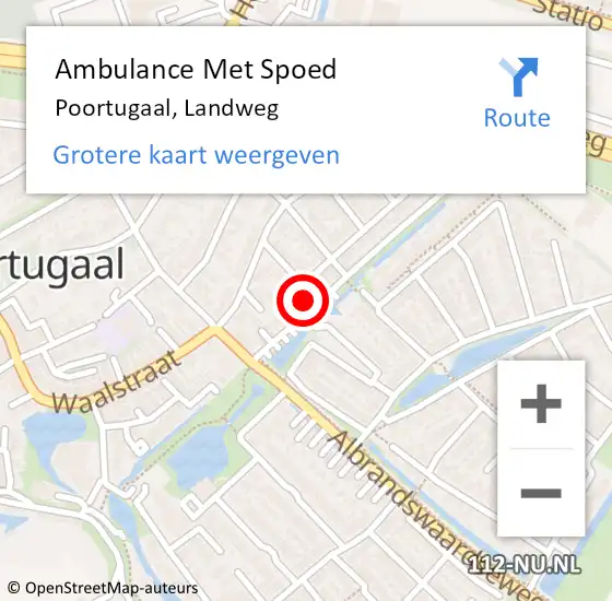 Locatie op kaart van de 112 melding: Ambulance Met Spoed Naar Poortugaal, Landweg op 7 september 2022 22:46