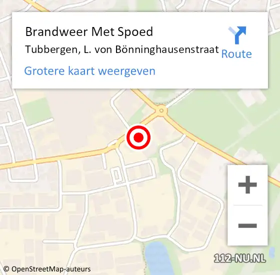 Locatie op kaart van de 112 melding: Brandweer Met Spoed Naar Tubbergen, L. von Bönninghausenstraat op 7 september 2022 23:05