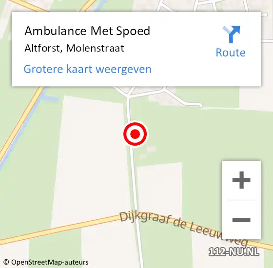 Locatie op kaart van de 112 melding: Ambulance Met Spoed Naar Altforst, Molenstraat op 7 september 2022 23:12