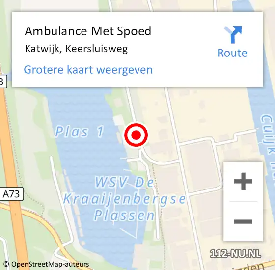 Locatie op kaart van de 112 melding: Ambulance Met Spoed Naar Katwijk, Keersluisweg op 28 juli 2014 17:55