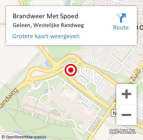 Locatie op kaart van de 112 melding: Brandweer Met Spoed Naar Geleen, Westelijke Randweg op 8 september 2022 02:17