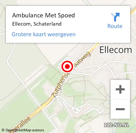 Locatie op kaart van de 112 melding: Ambulance Met Spoed Naar Ellecom, Schaterland op 8 september 2022 06:20