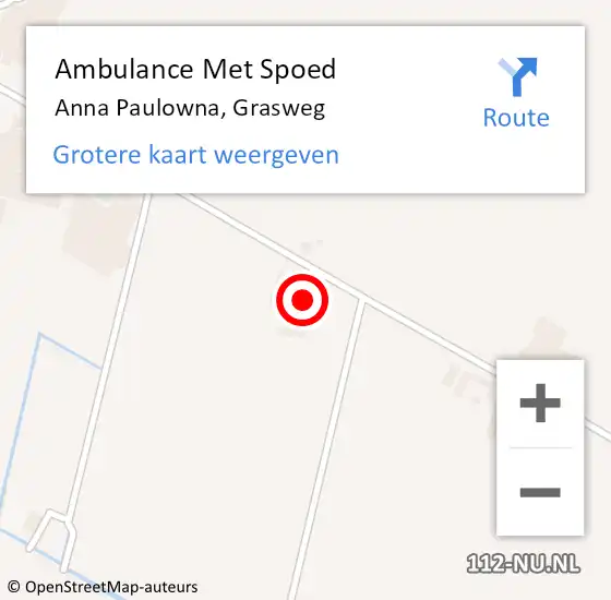 Locatie op kaart van de 112 melding: Ambulance Met Spoed Naar Anna Paulowna, Grasweg op 8 september 2022 07:13