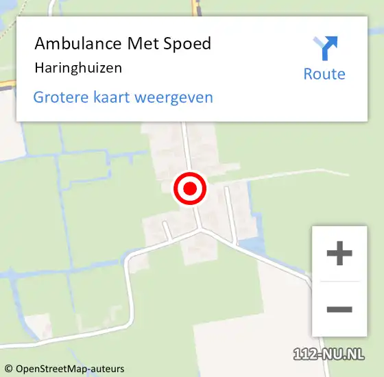 Locatie op kaart van de 112 melding: Ambulance Met Spoed Naar Haringhuizen op 8 september 2022 08:54