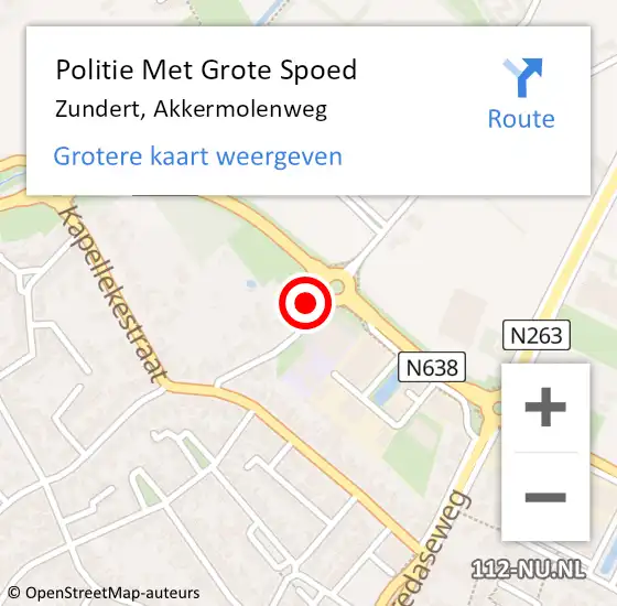 Locatie op kaart van de 112 melding: Politie Met Grote Spoed Naar Zundert, Akkermolenweg op 8 september 2022 09:51