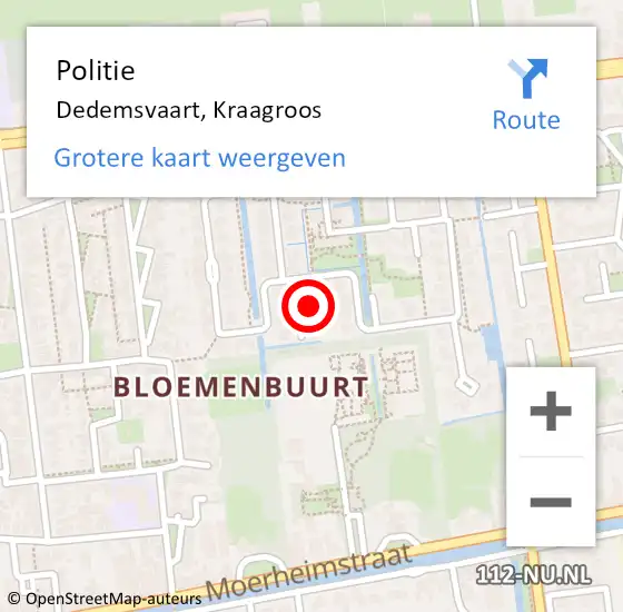 Locatie op kaart van de 112 melding: Politie Dedemsvaart, Kraagroos op 8 september 2022 10:09