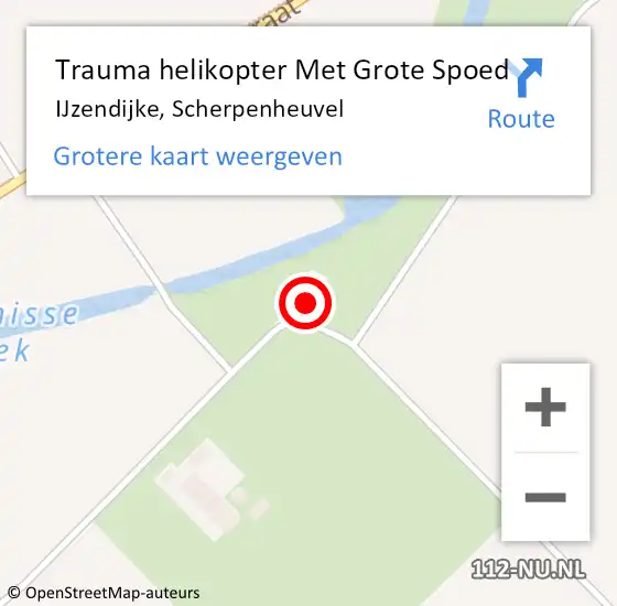 Locatie op kaart van de 112 melding: Trauma helikopter Met Grote Spoed Naar IJzendijke, Scherpenheuvel op 8 september 2022 12:02