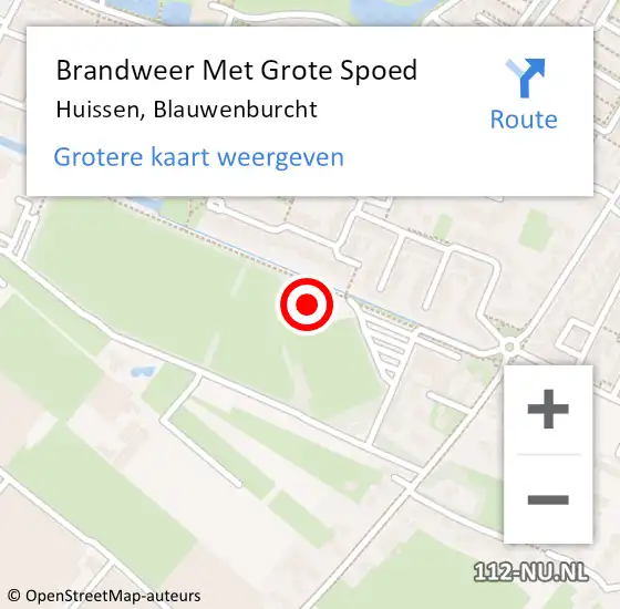 Locatie op kaart van de 112 melding: Brandweer Met Grote Spoed Naar Huissen, Blauwenburcht op 8 september 2022 12:06