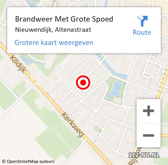 Locatie op kaart van de 112 melding: Brandweer Met Grote Spoed Naar Nieuwendijk, Altenastraat op 8 september 2022 13:20