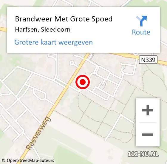 Locatie op kaart van de 112 melding: Brandweer Met Grote Spoed Naar Harfsen, Sleedoorn op 8 september 2022 13:39