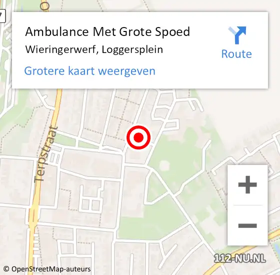 Locatie op kaart van de 112 melding: Ambulance Met Grote Spoed Naar Wieringerwerf, Loggersplein op 8 september 2022 14:00