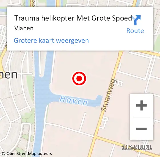 Locatie op kaart van de 112 melding: Trauma helikopter Met Grote Spoed Naar Vianen op 8 september 2022 14:21