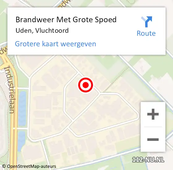 Locatie op kaart van de 112 melding: Brandweer Met Grote Spoed Naar Uden, Vluchtoord op 8 september 2022 15:21