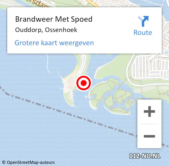 Locatie op kaart van de 112 melding: Brandweer Met Spoed Naar Ouddorp, Ossenhoek op 8 september 2022 15:36