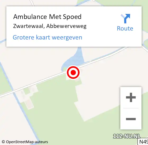 Locatie op kaart van de 112 melding: Ambulance Met Spoed Naar Zwartewaal, Abbewerveweg op 8 september 2022 17:26