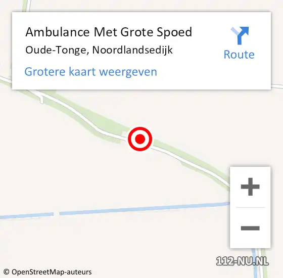Locatie op kaart van de 112 melding: Ambulance Met Grote Spoed Naar Oude-Tonge, Noordlandsedijk op 8 september 2022 17:51