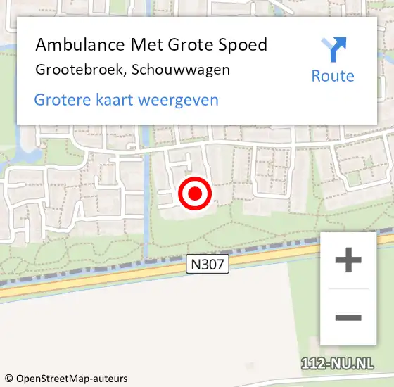 Locatie op kaart van de 112 melding: Ambulance Met Grote Spoed Naar Grootebroek, Schouwwagen op 8 september 2022 17:53