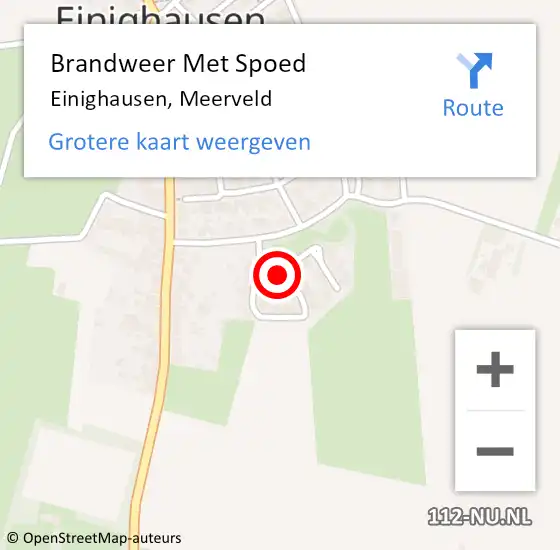 Locatie op kaart van de 112 melding: Brandweer Met Spoed Naar Einighausen, Meerveld op 8 september 2022 17:56