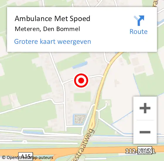 Locatie op kaart van de 112 melding: Ambulance Met Spoed Naar Meteren, Den Bommel op 8 september 2022 18:27