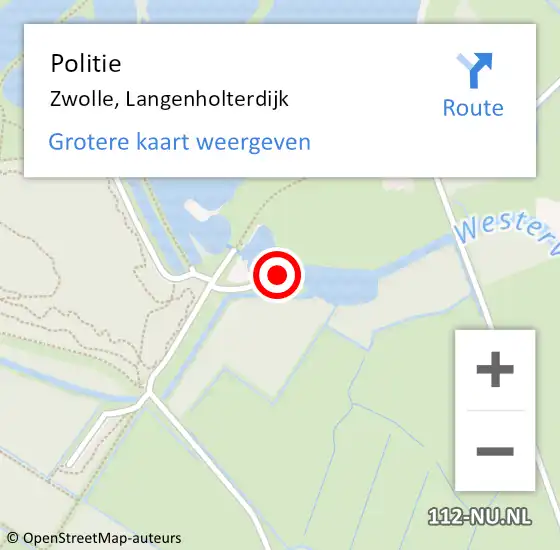 Locatie op kaart van de 112 melding: Politie Zwolle, Langenholterdijk op 8 september 2022 18:45